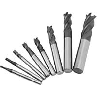 Herramienta de cortador de fresado- 8pcs 2-12mm 4 flautas Juego de herramientas de cortador de fresado de acero de…